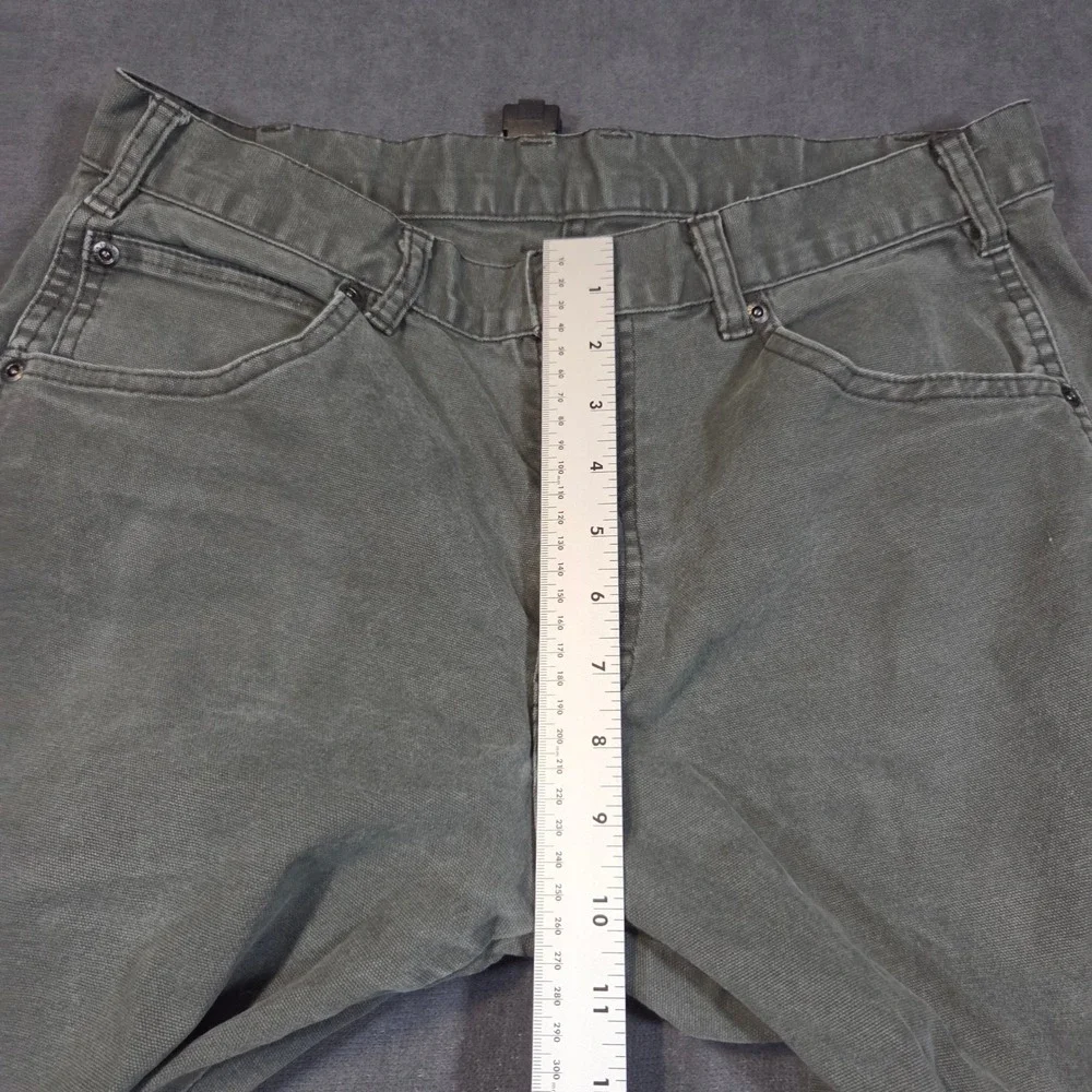 Genuine Dickies Carpenter Pants Mens 32x28 Olive Green Canvas Utility Trousers